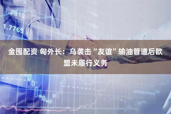 金囤配資 匈外長(zhǎng)：烏襲擊“友誼”輸油管道后歐盟未履行義務(wù)